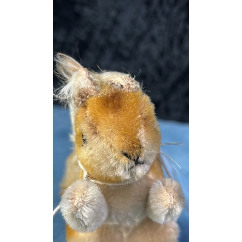 401j - Vintage Steiff c1970s miniature red squirrel with mohair fur. No button or tag. Approx 13cm ear to p... 