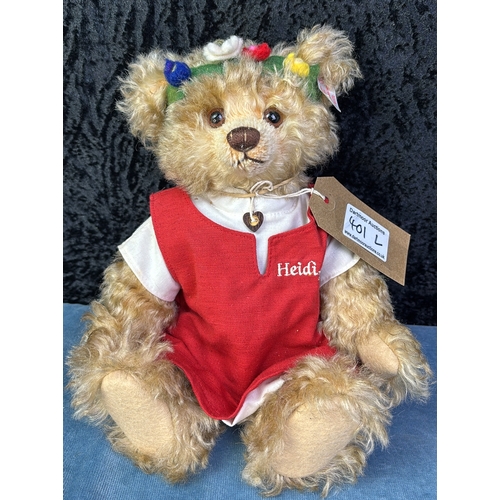 401L - 2002 Swiss limited edition Steiff musical Heidi Teddy bear and kid goat. Number 01172/1500. White ta... 