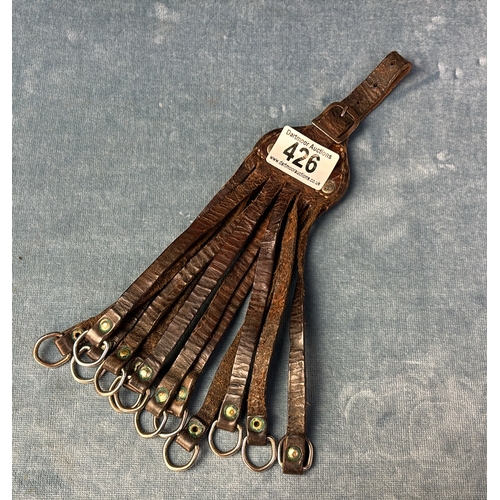 426 - Vintage leather game carrier