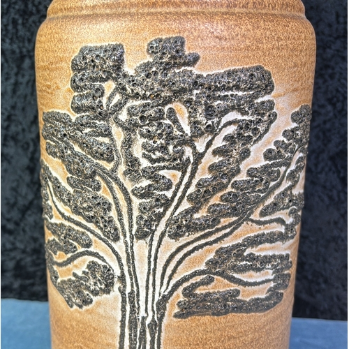 427 - Large West German Bay 240/40 stoneware pot / vase with tree design, approx 40cm tall