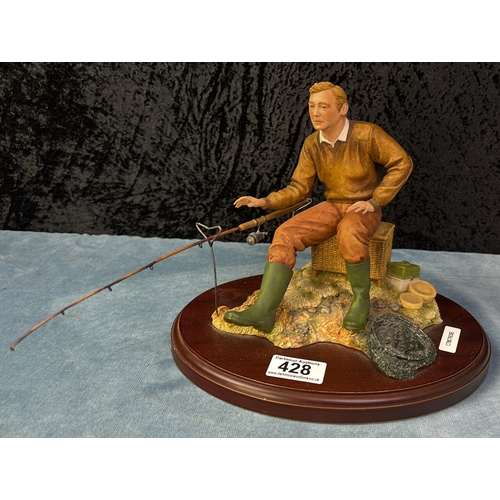 428 - Large Sherratt and Simpson model of a fisherman on a wooden base, approx 20cm tall