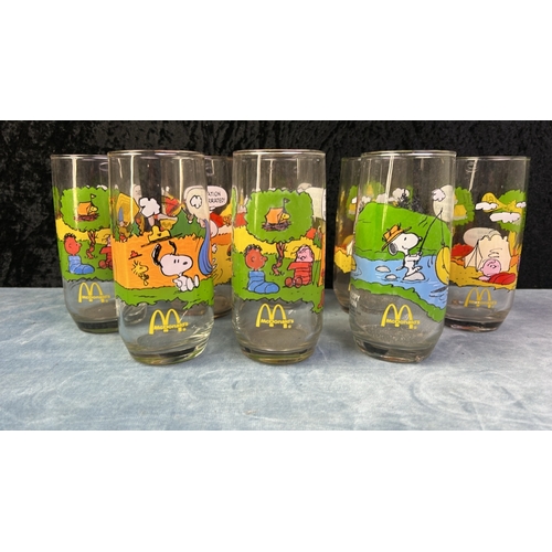 450 - Collection of Peanuts Snoopy drinking glasses by Amora and McDonalds (see both photos)