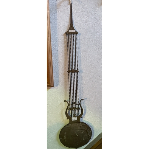 456a - Decorative brass clock pendulum, approx 100cm tall