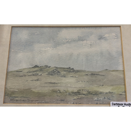 461 - Two framed watercolour paintings of Dartmoor scenes, Saddle Tor and West Mill Tor by Natalie Crawsha... 