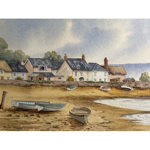 489 - Framed watercolour painting entitled ‘The Incoming Tide (across the River Teign’ by Bryan Hayes, sig... 