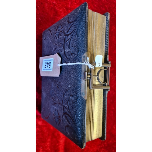 545 - Gorgeous leather bound volume of antiquarian photographic portraits, depicting  families and adults ... 