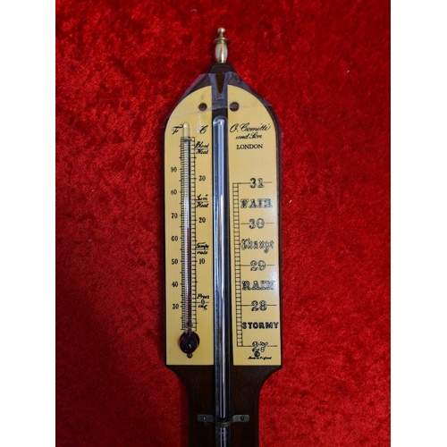 547 - A modern Comitti version of a George III stick barometer L92cm