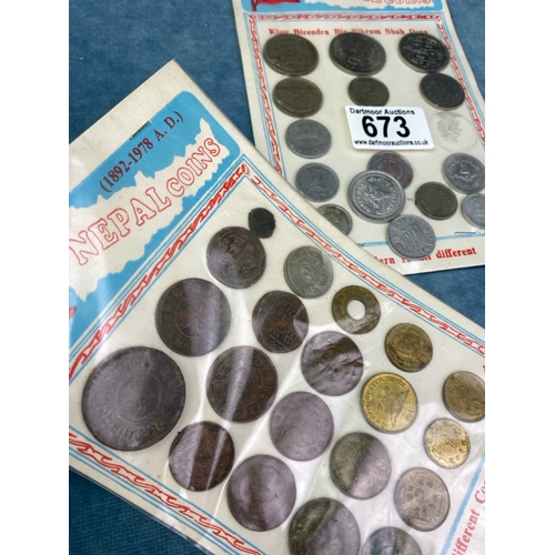 673 - Nepali coin collection one from 1892-1978 the other on the reign of King Birendra Bir Bikram Shah De... 