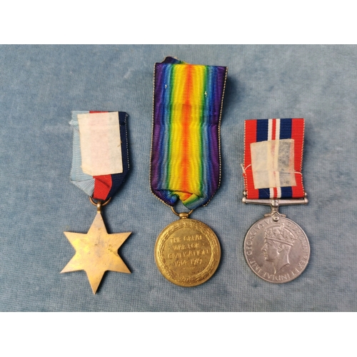 693 - 3 medals: the Great War for Civilisation Awarded to Sapper AE Cresswell; 1939-1945 Star; 1939-1945 W... 