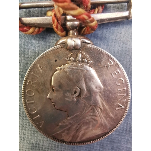 699 - Queen Victoria Long Service medal in the Volunteer Force + King George V Long Service and Good Condu... 