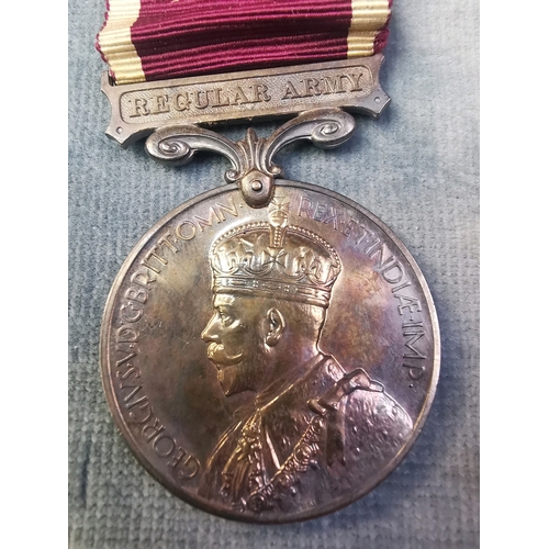 699 - Queen Victoria Long Service medal in the Volunteer Force + King George V Long Service and Good Condu... 