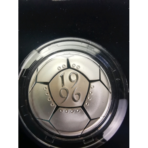 714 - GB Silver proof £2 coin 1997; GB silver proof £1 and £2 coins (a Celebration of Football)