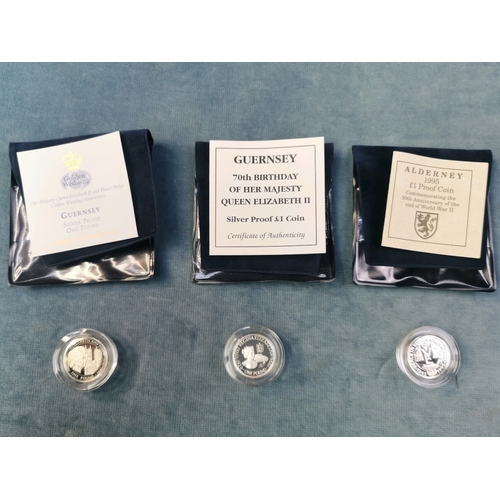 714 - GB Silver proof £2 coin 1997; GB silver proof £1 and £2 coins (a Celebration of Football)