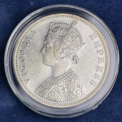 734 - Historic Coins of the British Empire 917 Silver India one Rupee coin, 11.6g, encapsulated with certi... 