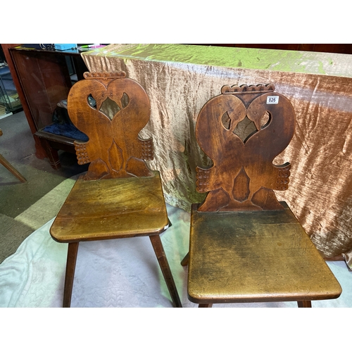 826 - Stunning set of four arts and crafts Bavarian dining chairs in Walnut showing great patination!