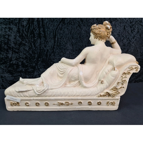 10 - Plaster figurine of Pauline Bonaparte (sister of Napoleon) as a reclining Venus Vitrix based on scul... 