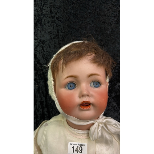 149 - Large German bisque doll by Kestner marked ‘Germany J.D.K. 257). Restoration work professionally com... 