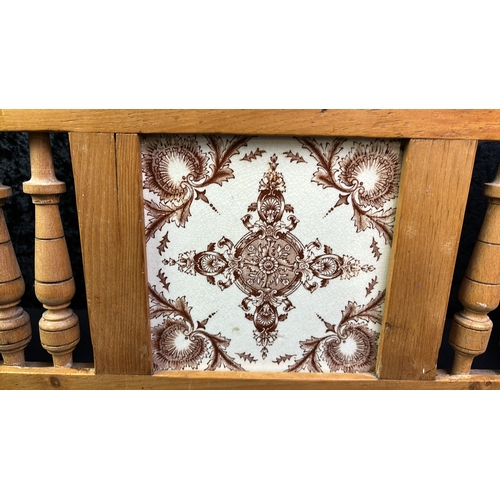 163 - Tiled wooden shelf back