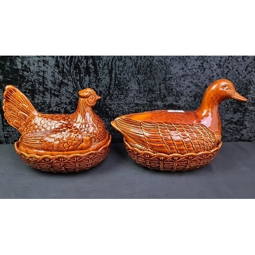 18 - Portmeirion duck and chicken design egg holders