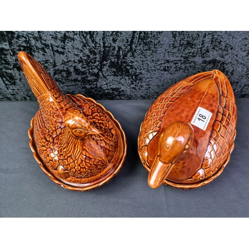 18 - Portmeirion duck and chicken design egg holders