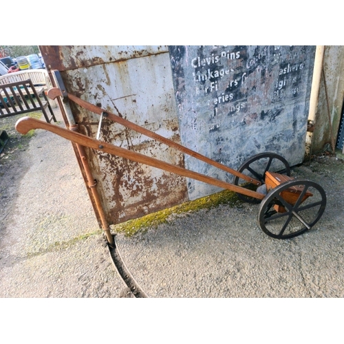 2 - Antique hand seed drill, seed box lid a/f but otherwise in very good condition