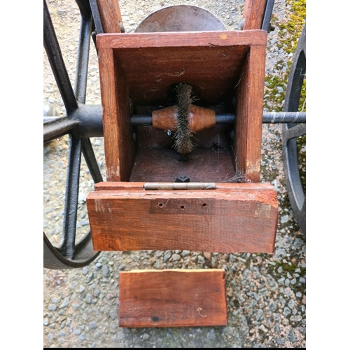 2 - Antique hand seed drill, seed box lid a/f but otherwise in very good condition