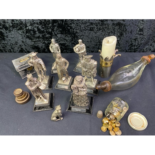 294 - Collection of Royal Hampshire Art Foundry pewter figures from history inc Henry VIII and V, Albert t... 