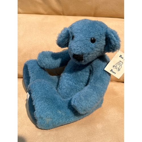 378 - Ben Olli Limited Edition blue artist teddy bear, 38cm ear to paw