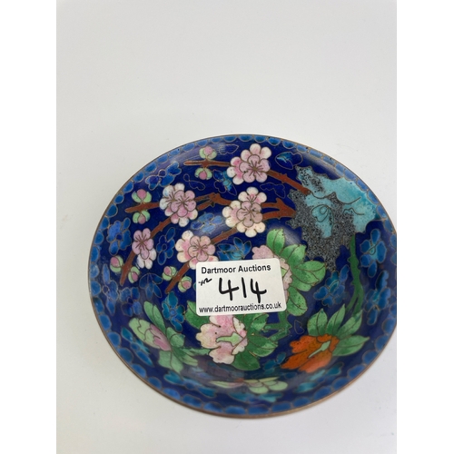 414 - A pair of very pretty cloisonné bowls