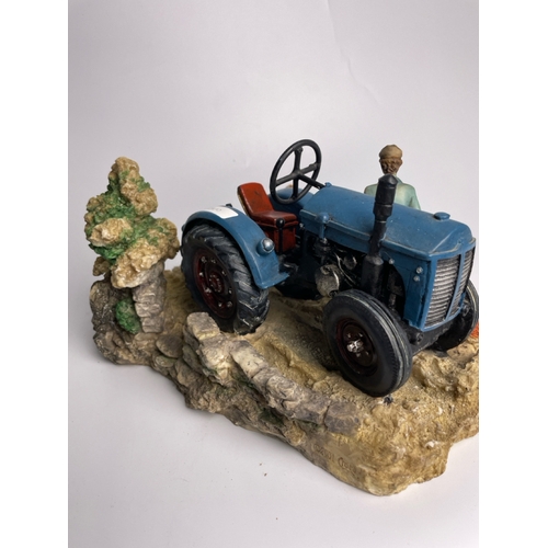 451 - Large Border Fine Arts  scene depicting Ploughman stopping for lunch L32cm