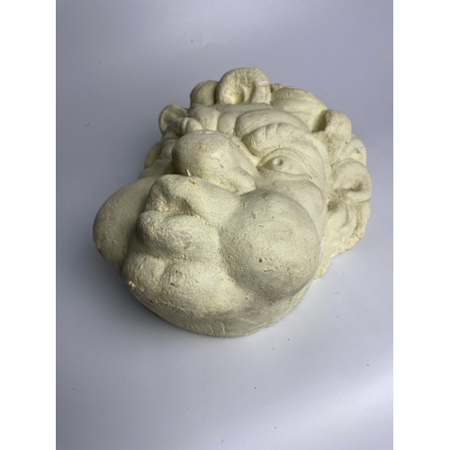 453 - Fabulous cast plaster gargoyle type wall plaque face of some weight