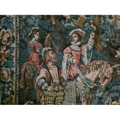 504 - Tapestry wall hanging, ‘Hawking with Emperor Maximilian’, possibly Belgian. Measuring approx 82cm hi... 