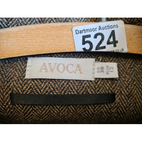 524 - Avoca ladies tweed trouser suit, size 12