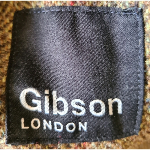 525 - Beautifully lined Gibson, London men’s tweed jacket, size 42” and a full length wool herringbone ove... 