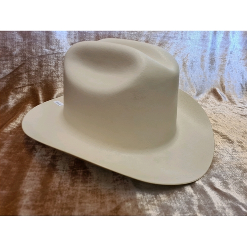 526 - Lock & Co straw, fabric and felt hats,  Moss Bros grey felt hat and a Western Hardhat Inc cowboy sty... 