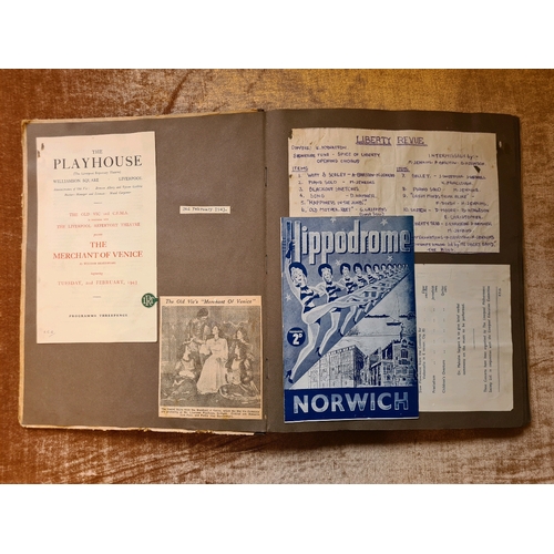 540 - Scrapbook containing theatre flyers, leaflets and programmes dated between 1943 and 146 (some WWII e... 