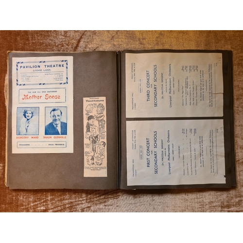 540 - Scrapbook containing theatre flyers, leaflets and programmes dated between 1943 and 146 (some WWII e... 