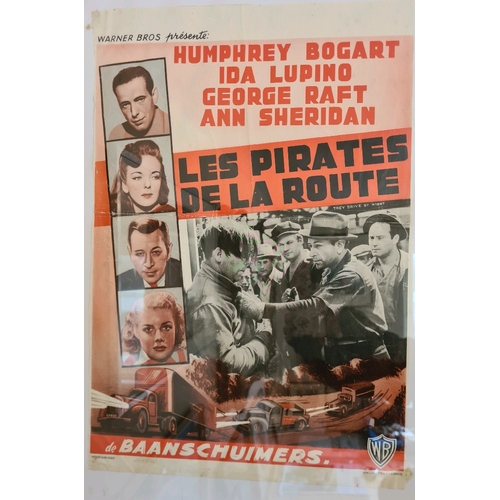 553 - Framed Belgian vintage 1940 film poster - ‘Les Pirates de la Route’ (Original US title ‘They Drive b... 