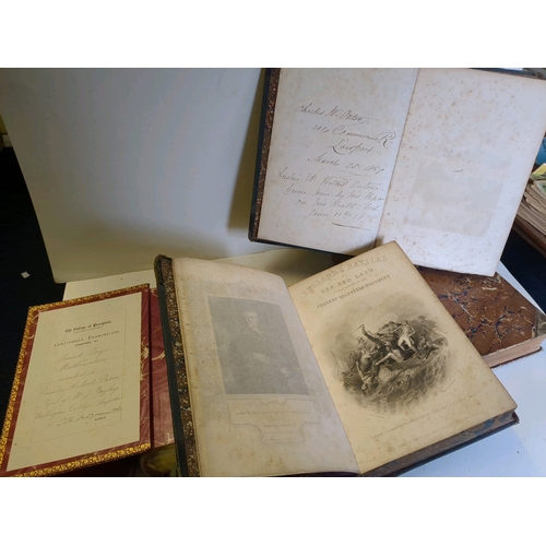 591 - Perfect antiquarian library books inc beautifully bound, red and gold copy of Deschanel's Natural Ph... 