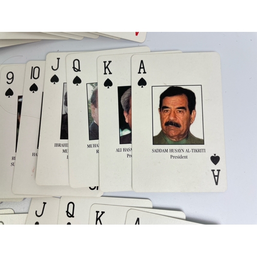 650 - Wartime Iraq Most Wanted playing cards In April 2003, playing cards were given to United States troo... 