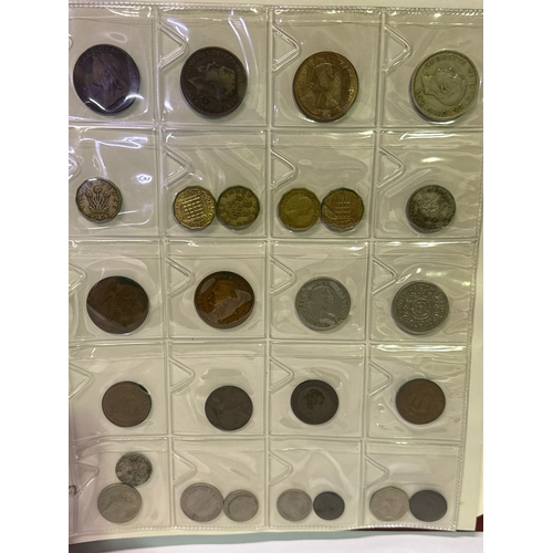 719 - Folder containing a collection of  British and foreign coins (all shown in photographs)