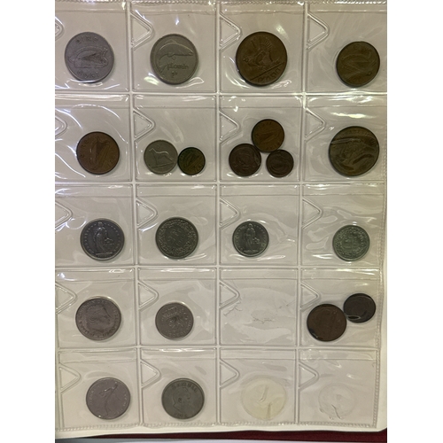 719 - Folder containing a collection of  British and foreign coins (all shown in photographs)