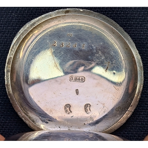 737 - Pretty lady’s hallmarked silver pendant watch with enamel face. No glass, not working. Date unclear.... 