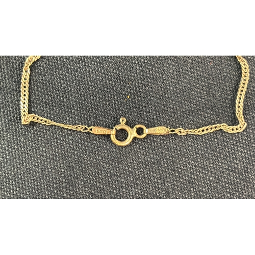 777 - Delicate 9ct gold chain bracelet / anklet, 0.75g