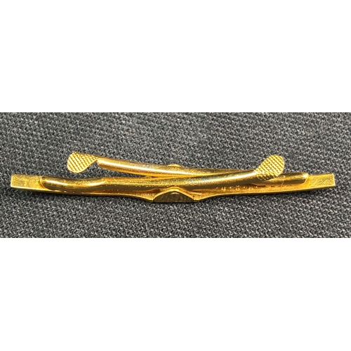 788 - Unusual yellow metal double hinged tie clip.