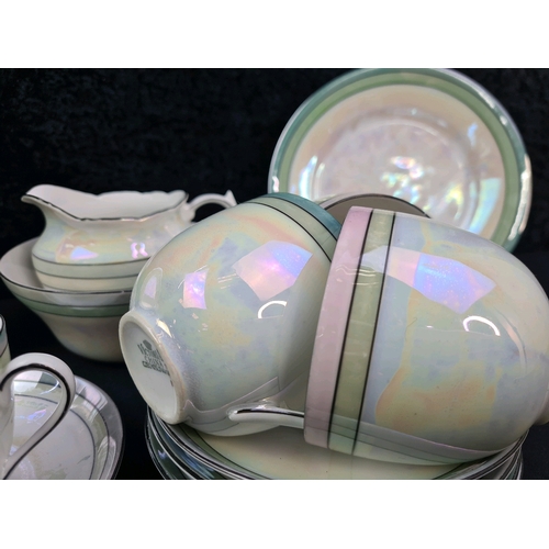 82 - Victoria China, Czechoslovakia lustre reset with beautiful pearlescent design (purportedly previousl... 