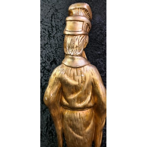 87 - Gold painted plaster figurine of a Chinese wise man, 63cm tall