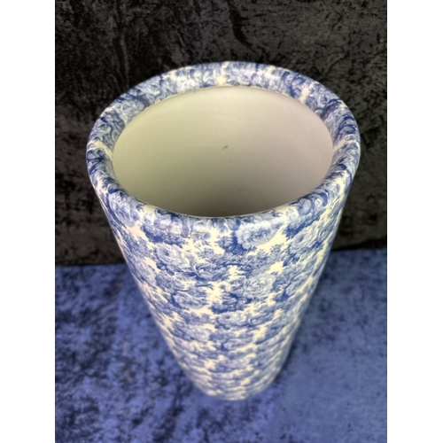 195 - Large pretty blue Chintz vase or brolly pot H44cm