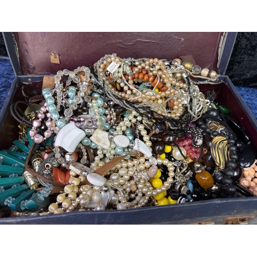 201 - Pretty vintage suitcase of fashion jewellery