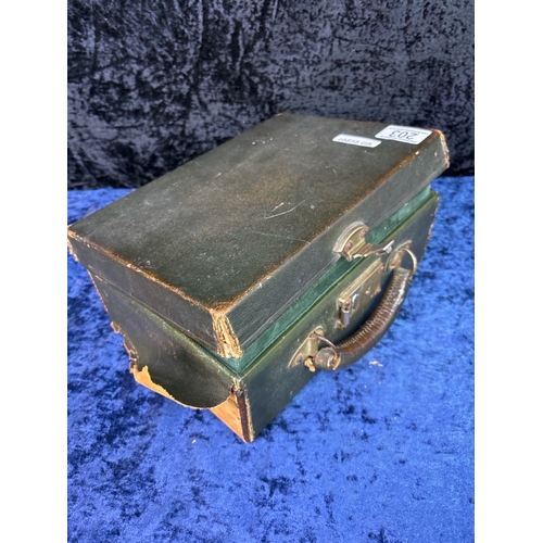 203 - Vintage jewellery box and contents of costume jewellery there in